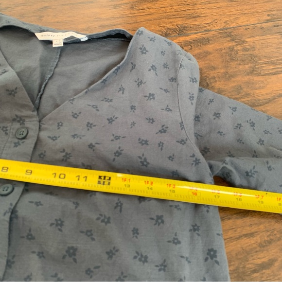 The Nines by HATCH 3/4 Sleeve Button-Front Maternity Jumpsuit Indigo Floral - Picture 6 of 11